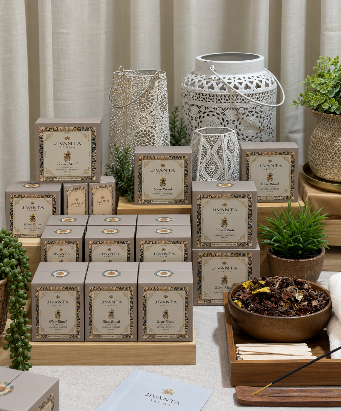 Jivanta Herbal product boxes on display